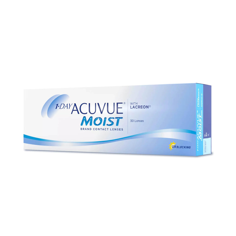 [Australia] - ACUVUE MOIST 1-day daily lenses for sensitive eyes and allergy sufferers - daily contact lenses with -0.75 dpt and BC 8.5 - UV protection and comfortable to wear - 30 lenses 