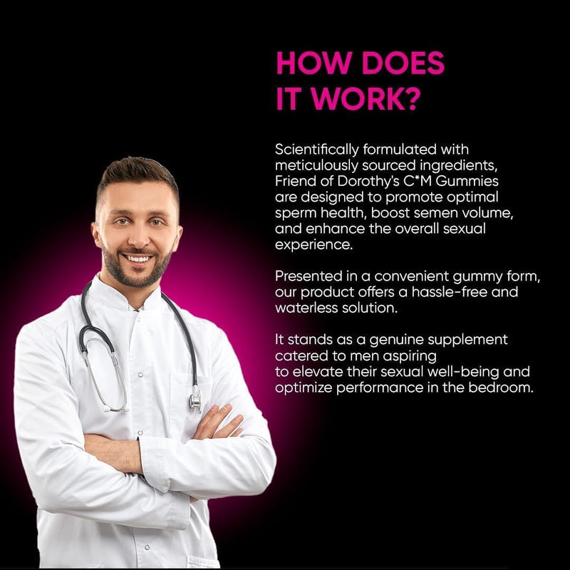 Raspberry C*M Gummies Improves Sperm Volume and Load Semen Volume Supplement - 60 Capsules - Raspberry