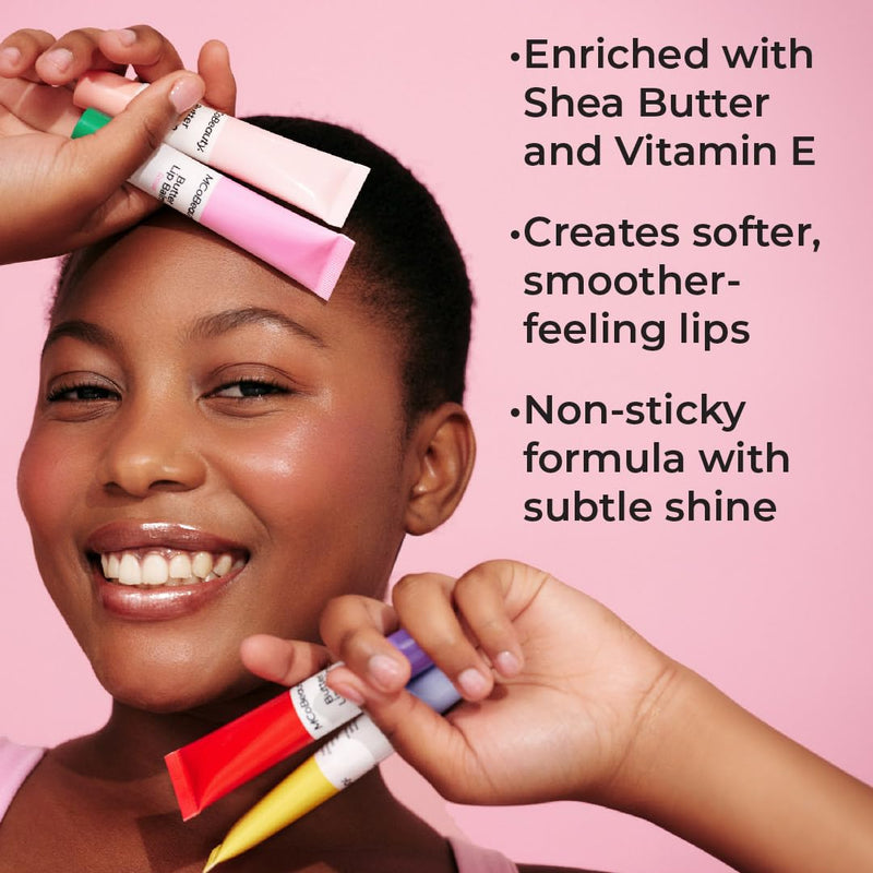 MCoBeauty Luscious Butter Tinted Shimmer Lip Balm - Coconut | Lip Gloss with Shea Butter Vitamin E, Hydrating Lip Care Treatment, Balm, Vegan & Cruelty Free