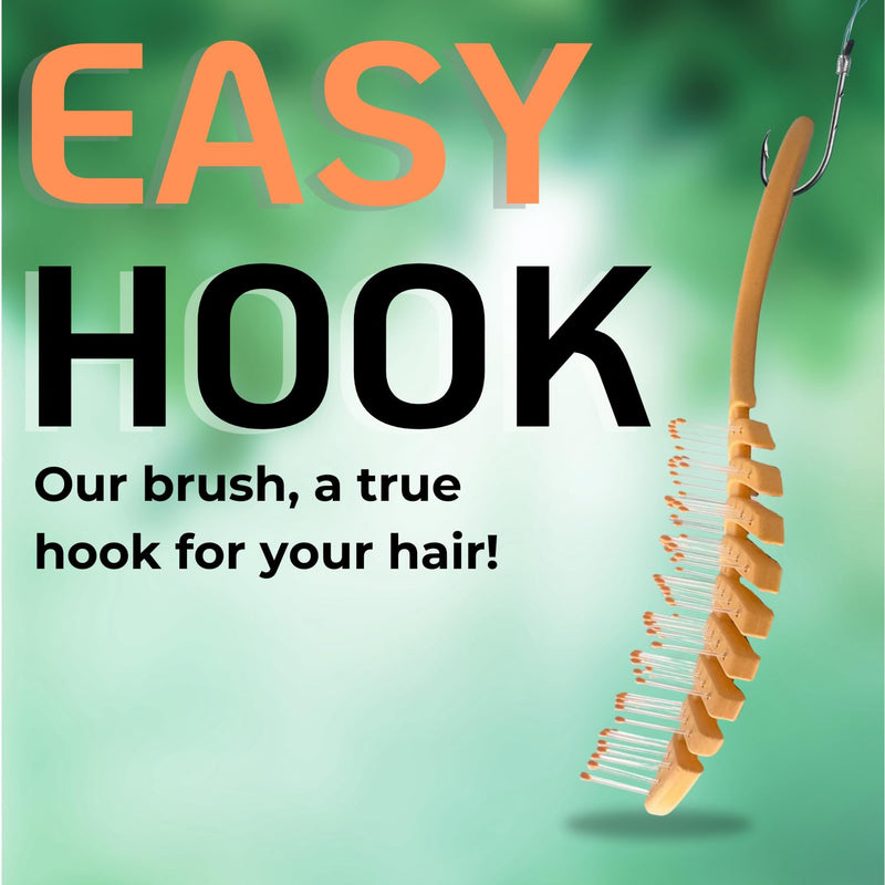 2 Pack - Inatekpro 100% Bio-Friendly Natural Wheat Straw Detangling Brush - Ultra-soft Bristles Detangler Brush For Curly, Straight, Wet & Dry Hair (Green & Orange) Green & Orange