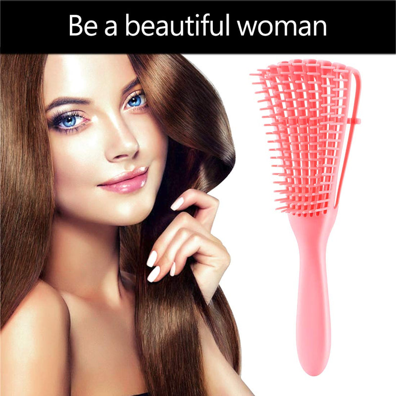 Hair Brush for Afro American/African Textured 3a to 4c Hair, Detangling Brush for Women's Knots, Wet/Dry/Oil/Thick/Long Hair, 4 pcs (Black+3 pcs) Black+3 pcs