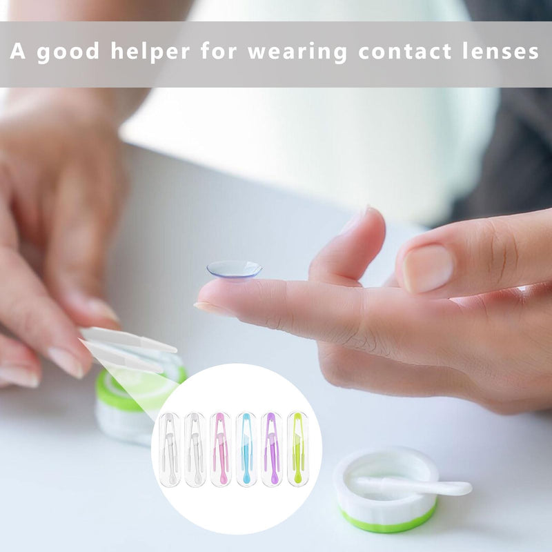 [Australia] - Pack of 6 contact lens insertion aids, contact lens tweezers, contact lens insertion aid, contact lens inserter remover, contact lens removal, plastic contact lens remover for travel, household 