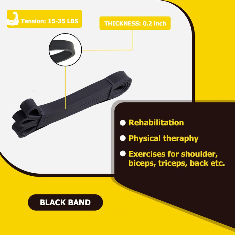 [Australia] - Pull Up Bands, Resistance Bands, Pull Up Assistance Band Resistance Exercise Bands for Men & Women Working Out, Body Stretching, Physical Therapy, Muscle Training black 