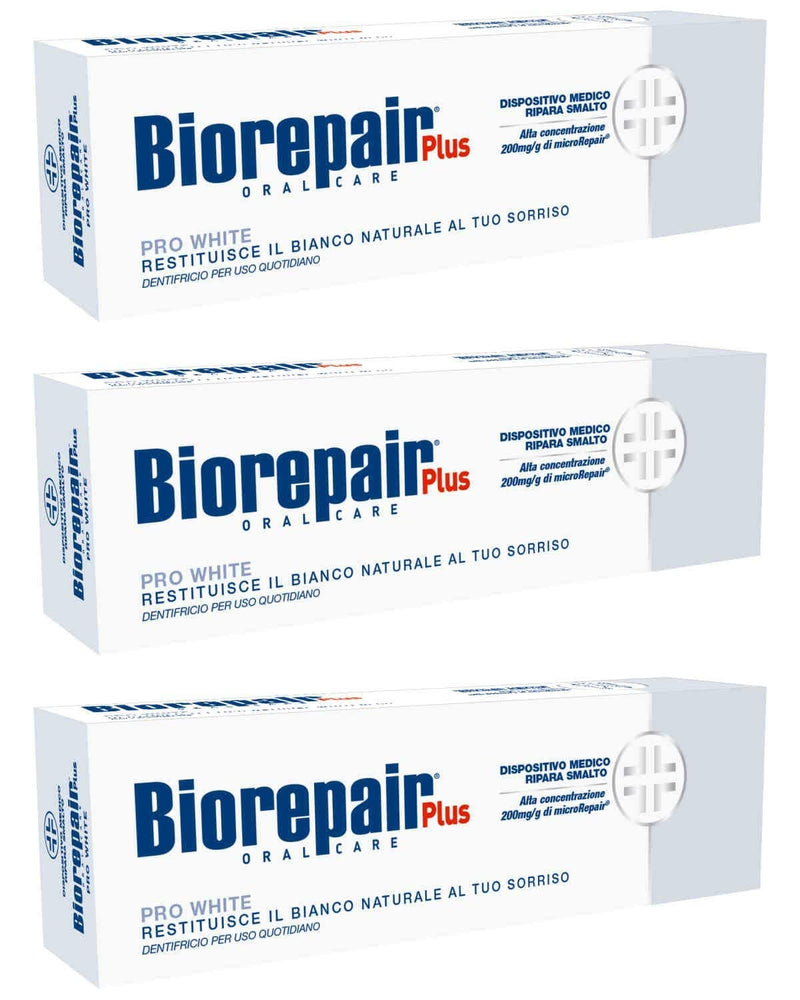 [Australia] - Biorepair Pro White Daily Toothpaste - 2.54 Fluid Ounces (75ml) Tubes (Pack of 3) [ Italian Import ] 