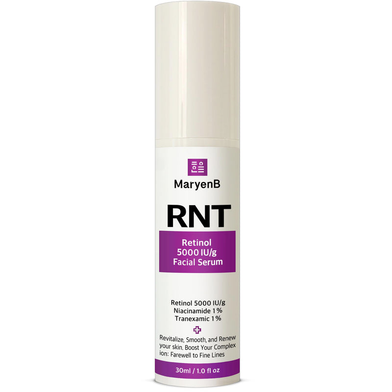 Retinol 5000IU, Niacinamide 1%, Tranexamic Acid 1% Face Serum – Moisture Enhancing Essence with Hyaluronic Acid, Vitamin E, Gentle for Daily Skincare, 1 Fl Oz (30ml)