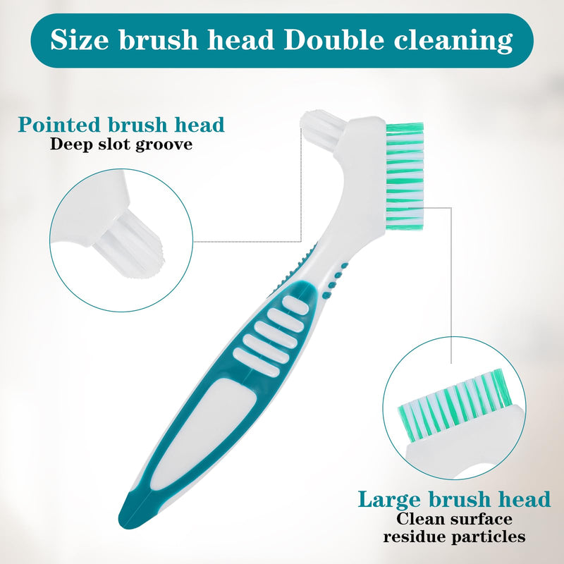 [Australia] - Lusofie 2Pcs Denture Brush, Effective Denture Toothbrush with Carrying Case Multi-Layered Soft Bristles Denture Cleaning Brush with Rubber Handle for Denture Clean Care 