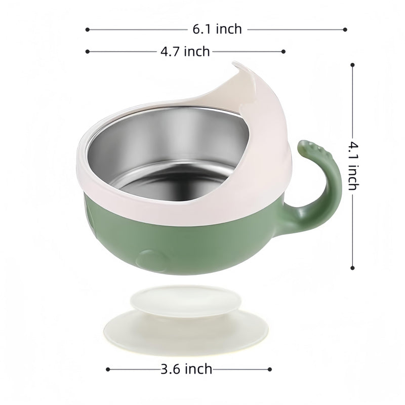 [Australia] - 2 Pieces Spill Proof Scoop Bowl with Suction Base,Plastic Bowl with Suction Bottom and Stainless Steel Liner,Adaptive Bowls for Disabled Adults,Handicapped, Parkinsons,Stroke,Elderly (Green) White-green 