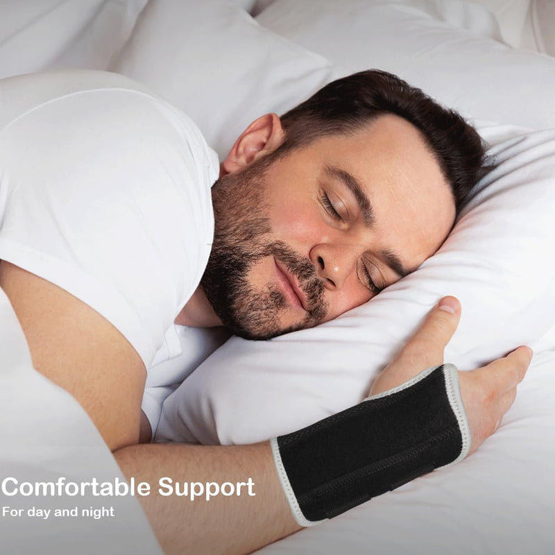 NuCamper Wrist Brace Carpal Tunnel Left Hand for Men Women,Wrist Support Splint Hand Brace with Adjustable Straps,Night Sleep Support Arm Stabilizer with Compression Sleeve for Tendonitis,Arthritis,Sprains,Pain Relief
