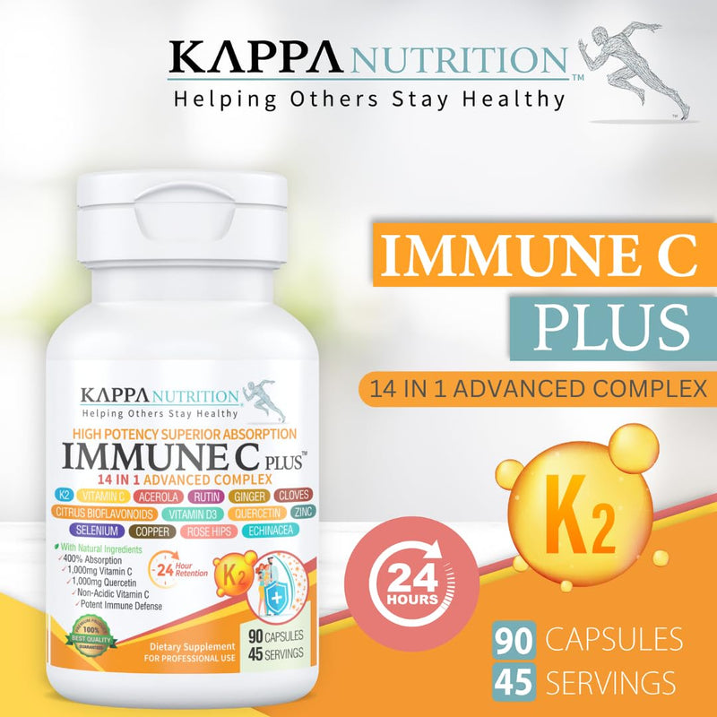 [Australia] - Quercetin 1,000mg, Vitamin C 1,000mg, Zinc 50mg, Vitamin D3 5,000iu, Selenium, Copper, Acerola, Ginger, Rutin, Bitter Orange, Rose Hips, Echinacea, Immune C Plus, 14 in 1 Immune C Plus (120 Count) 120 Count 