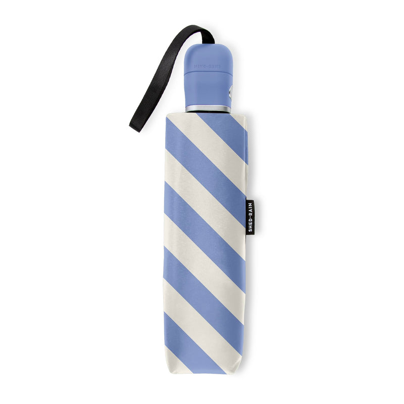 ShedRain Super-Slim Travel Compact Umbrella, Auto Open Close, UPF 50+ | 42" Arc, Folds to 10.5", Blocks 98% of UV Rays, Wind-Reflex Frame, Lightweight Design, Auto Open Close Striata Periwinkle