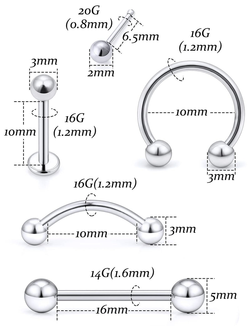 [Australia] - Vsnnsns 9 Style 316L Surgical Steel Body Piercing Tools Kit Piercing Clamps Forceps Use for Nose Septum Lip Tongue Eyebrow Belly Rings Ear Dermal Piercing Jewelry Kit Tools Style 5, Piercing Needle Clamp Forceps 