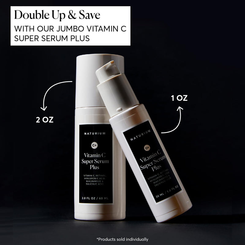 Naturium Vitamin C Super Serum Plus Jumbo, Smoothing Face Care, plus Retinol, Hyaluronic Acid, Niacinamide & Salicylic Acid, 2 oz 2 Fl Oz (Pack of 1)