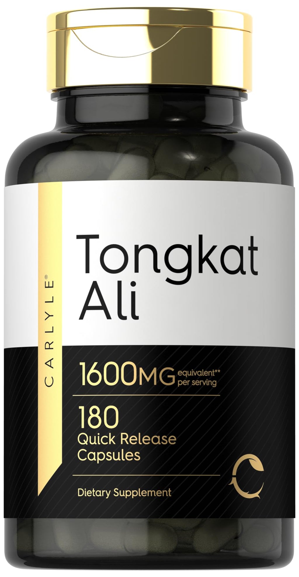 Carlyle Tongkat Ali | 180 Quick Release Capsules | 1,600mg | Non-GMO and Gluten Free Supplement