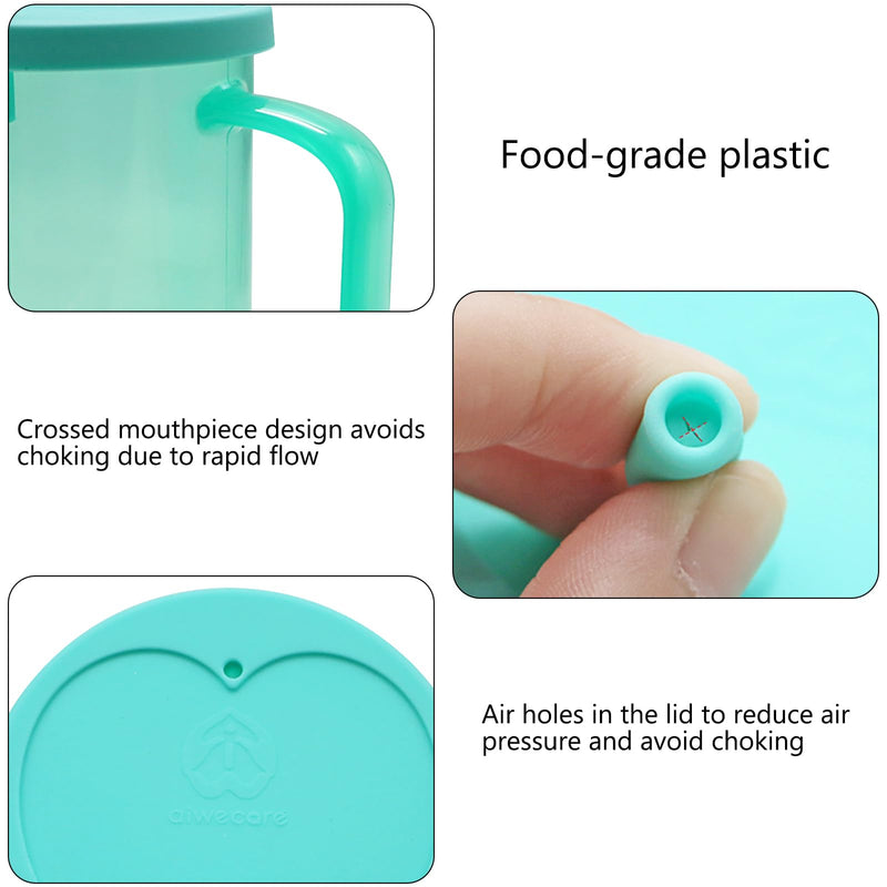 Adult Sippy Cup with Straw and Lid, Non Spill Cups for Elderly, Beakers for Elderly, Feeder Cup for Bedridden Patients, Feeding Cup for The Elderly, Disabled
