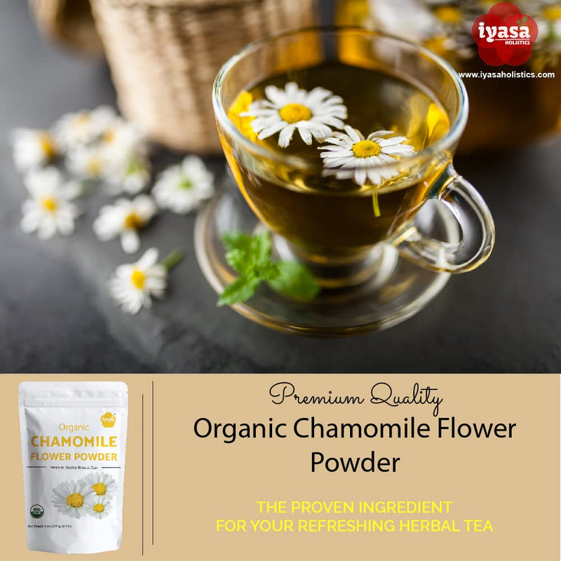 [Australia] - Organic Chamomile Flower Powder, Food Grade for Baking, Cooking, Tea, Summer Drinks, DIY Skin and Hair Care Products, Natural Face Packs, Face Mask 16 oz, 453 gm 