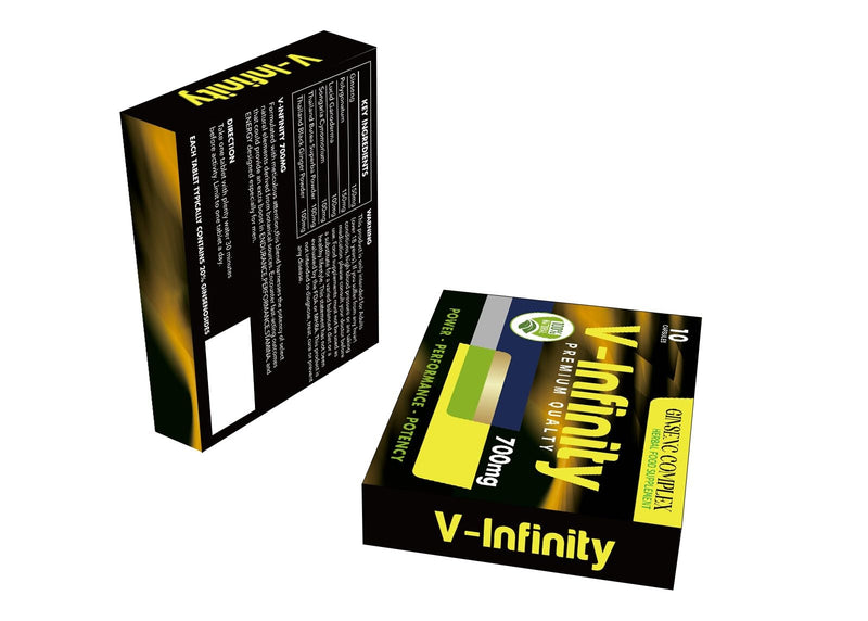V-Infinity Gold - Enhance Your Performance - Extra Strength Performance V-Infinity Gold Pills, Stamina Endurance Booster Gold Supplement Pills for Men - 10 Ginseng Capsules
