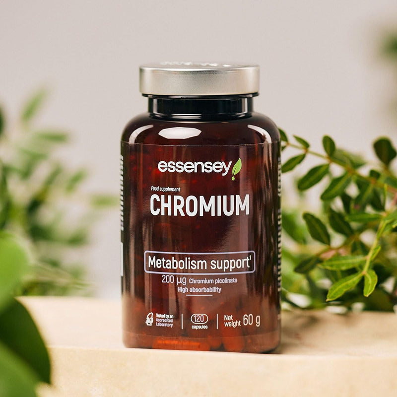 [Australia] - ESSENSEY - Chromium picolinate I Chromium 200 µg I 90 capsules I High bioavailability I For vegetarians I 120 daily doses I Cellulose capsule 