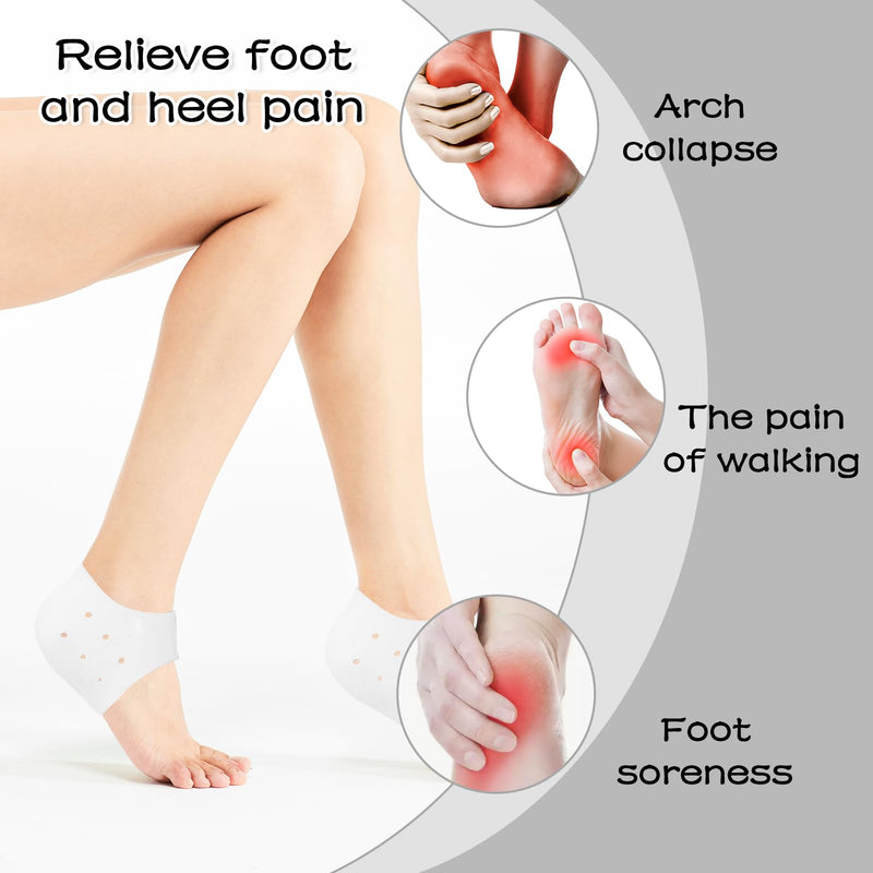 [Australia] - Pack of 4 Heel Protectors Silicone Heel Pads for Shoes Soft Gel Silicone Pads for Heel Pain Plantar Fasciitis Suitable for Heel Pain Dry Cracked Achilles Tendon Gel Pads 