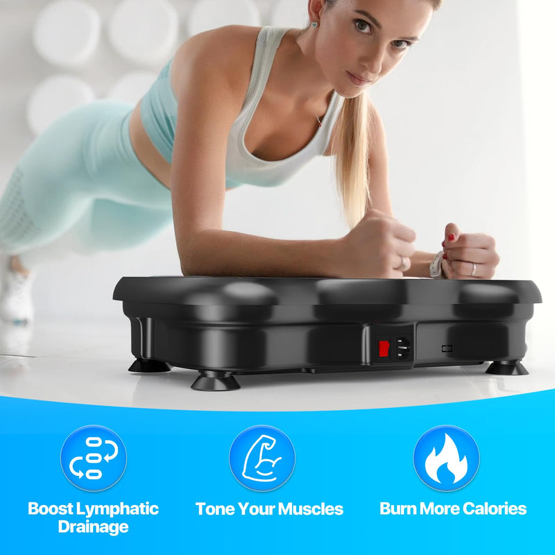 Vibration Plate Exercise Machine for Lymphatic Drainage Weight Loss, Whole Body Workout Vibration Fitness Platform ,Home Training Equipment ,Sport Gym for Weight Loss Fat Burner for Women Men Large