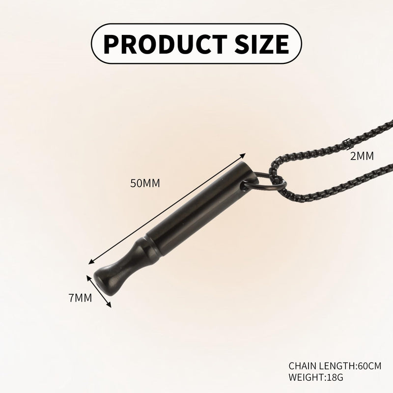 [Australia] - YueJieSelected smoking cessation aid, stainless steel quit smoking necklace, original smoking cessation breathing necklace, anti-smoking breathing chain, stress-relieving against anxiety breathing necklace black 
