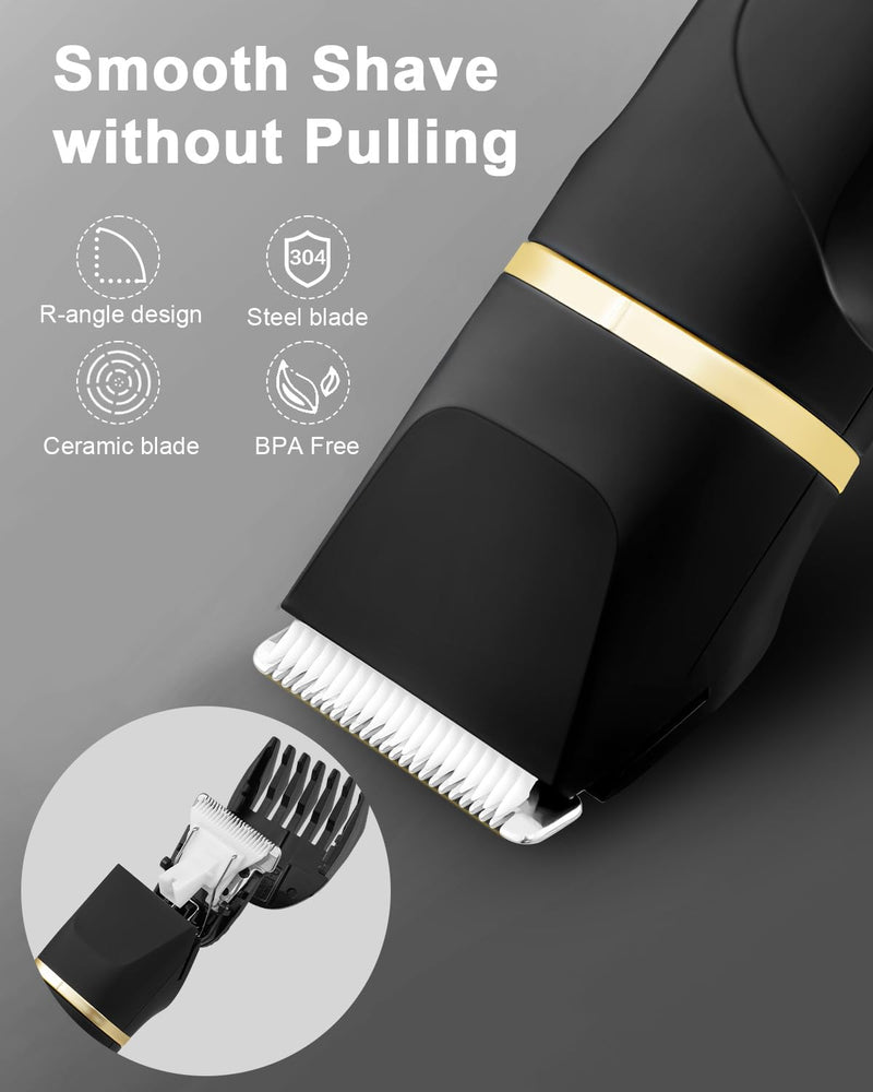 [Australia] - 3 in 1 nose hair trimmer and razor for men, electric, wet and dry use, intimate razor for men, trimmer for men's intimate area for chest, legs, armpit, groin, nose with standing charging station, IPX7 