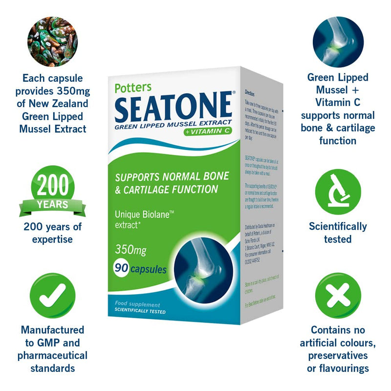 Potter's Herbals Seatone Super Strength Green Lipped Mussel Extract | Helps Maintain Joint Mobility | 90 Capsules