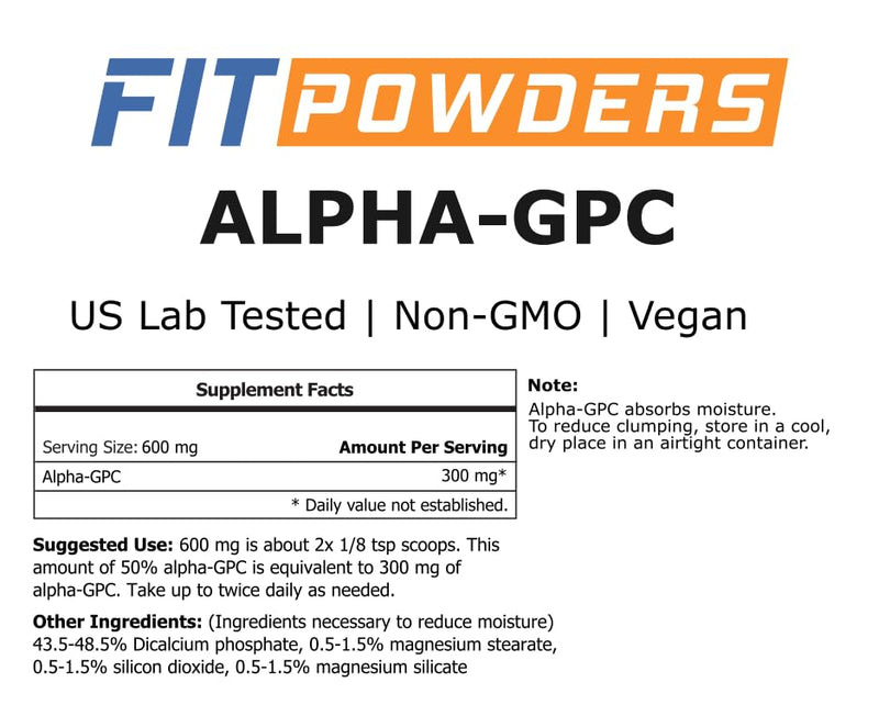 [Australia] - Alpha-GPC Powder 250 Grams, Non-GMO Alpha GPC Supplement Choline Powder, Vegan, Third Party Tested, Pre-Workout, Memory and Focus, with Scoop 250 Gram 