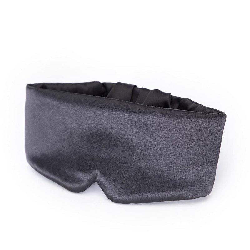 [Australia] - Kitsch Satin Sleep Mask - Eye Mask for Sleep, Softer Than Silk Satin Sleeping Mask Blindfold and Sleep Masks for Women and Men, Eye Care Travel Essentials - Charcoal Black 