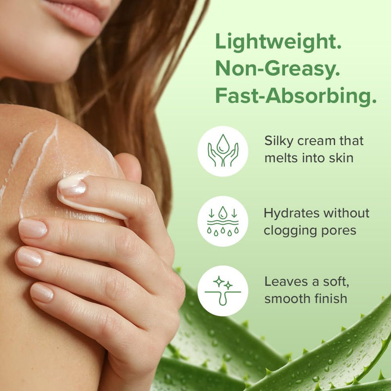 Aloe Infusion Aloe Vera Face & Body Cream – 9 Ounce | Natural Moisturizer for Dry & Sensitive Skin – Hydrating, Non-Greasy Lotion - Shea Butter & Manuka Honey – After-Sun Care 9 Ounce (Pack of 1)