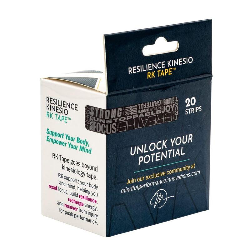 [Australia] - Get Fired Up - Precut Kinesiology Tape for Shoulders, Knees, feet, Legs, & Ankle with Motivation Words on The Tape – Black, 20 pre-Cut Strips, 1 Pack Black (1 Pack) 