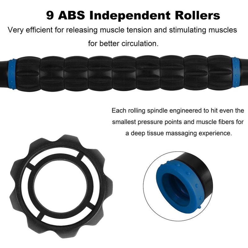 [Australia] - Yansyi Muscle Roller Stick for Athletes - Body Massage Stick - Release Myofascial Trigger Points Reduce Muscle Soreness Tightness Leg Cramps & Back Pain for Physical Therapy & Recovery (Blue 1) Blue 1 