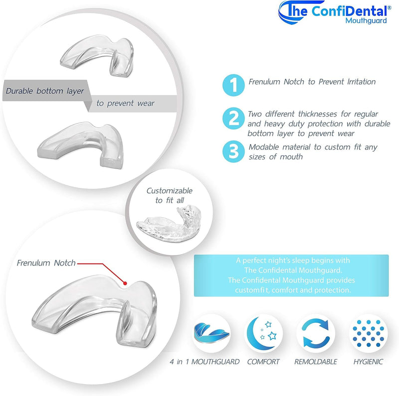 [Australia] - The ConfiDental - Pack of 3 Moldable Mouth Guard for Teeth Grinding Clenching Bruxism, Sport Athletic, Whitening Tray, Including 2 Regular and 1 Heavy Duty Guard (2 (LLL) Regular 1 (II) Heavy Duty) Model I (2pcs.) + Medel III (1pcs.) Blue 3 