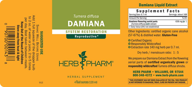 [Australia] - Herb Pharm - Damiana, 4 oz liquid [Health and Beauty] 