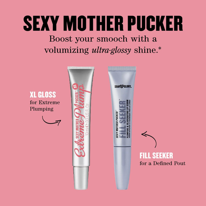 Soap & Glory Sexy Mother Pucker Fill Seeker Lip Plumper Gloss - Plumping Lip Gloss for Smooth & Moisturized Lips - Rejuvenating Lip Serum with Long-Lasting Hydration (0.5 fl oz) 0.50 Fl Oz (Pack of 1) Clear