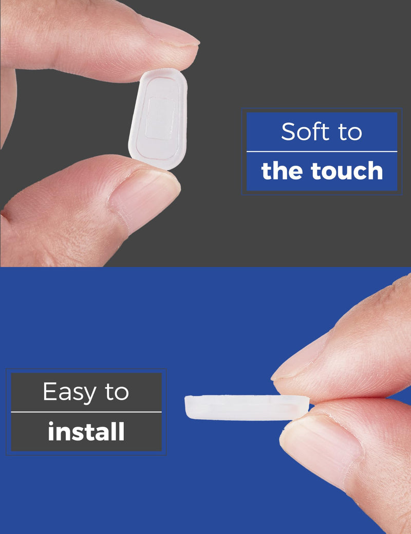 [Australia] - 6 Pairs Nose Pads Covers, Slip-on Silicone Nose Pads Covers, Anti-slip Nose Bridge Pads for Eye Glasses Sunglasses Clear 