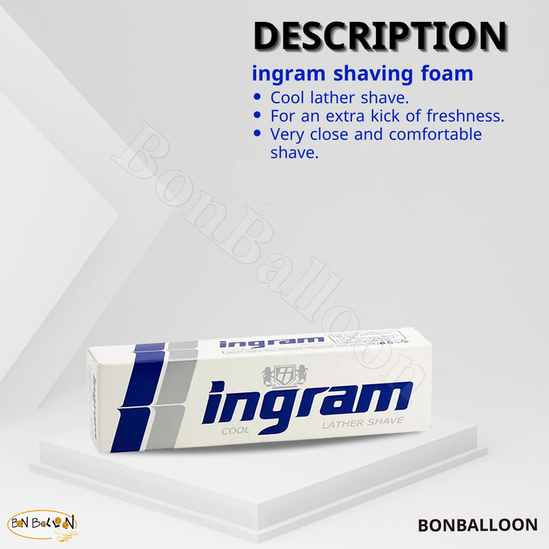 [Australia] - Lather Shave Cool Ingram Shaving Cream Tube 60g Glycerin Coconut Oil Made In Egypt (4 Pack = 8.47 oz / 240 gm) 