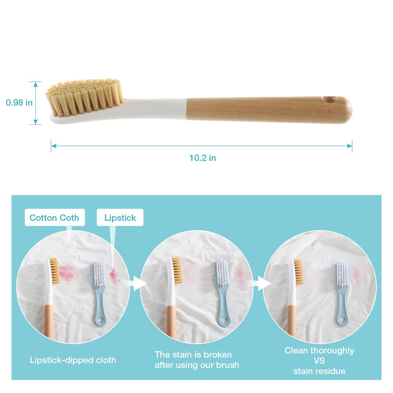 [Australia] - Wood Laundry Brush, OSCIOSS Laundry Stain Brush wth Long Handle and Soft Bristle for Cleaning Clothes & Shoes, Protable Laundry Brush for Stains on Clothes, Natural 