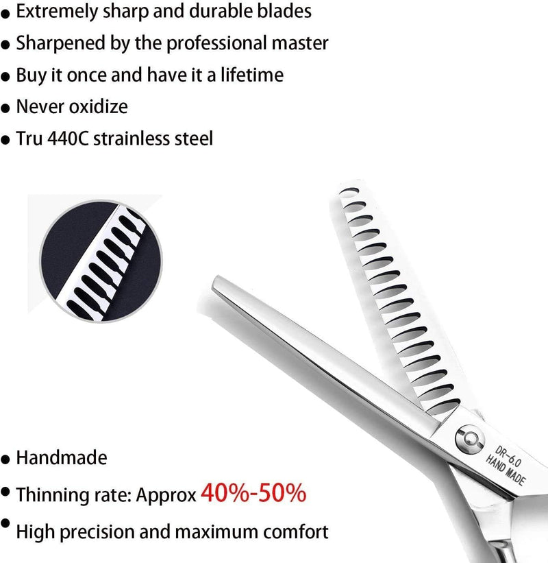 Professional 6 inch Thinning Shears Hair Cutting Scissors Barber Salon Hairdressing Shears (Chunker shear) Chunker shear