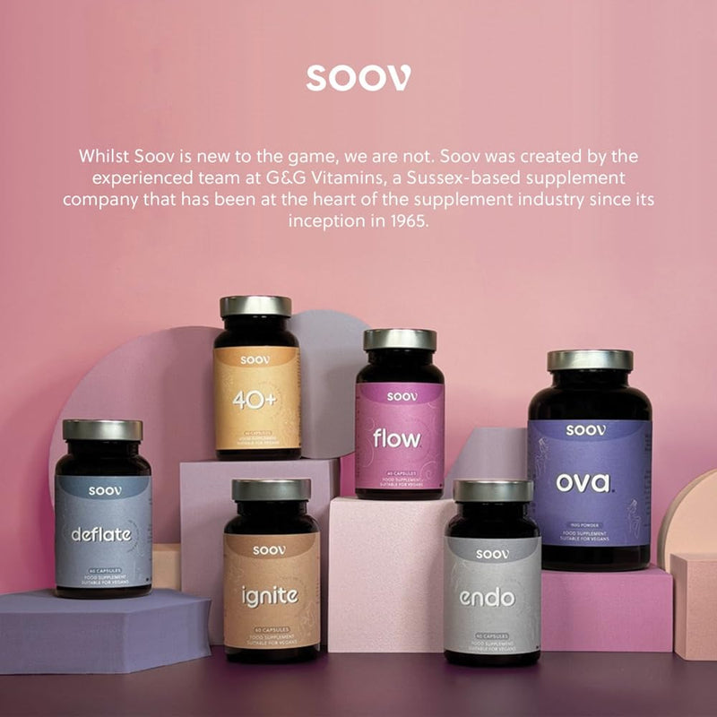 Soov Flow - Women's Multivitamin Supplement - Hormonal Balance, Skin & Cognitive Support - Vegan & UK Manufactured