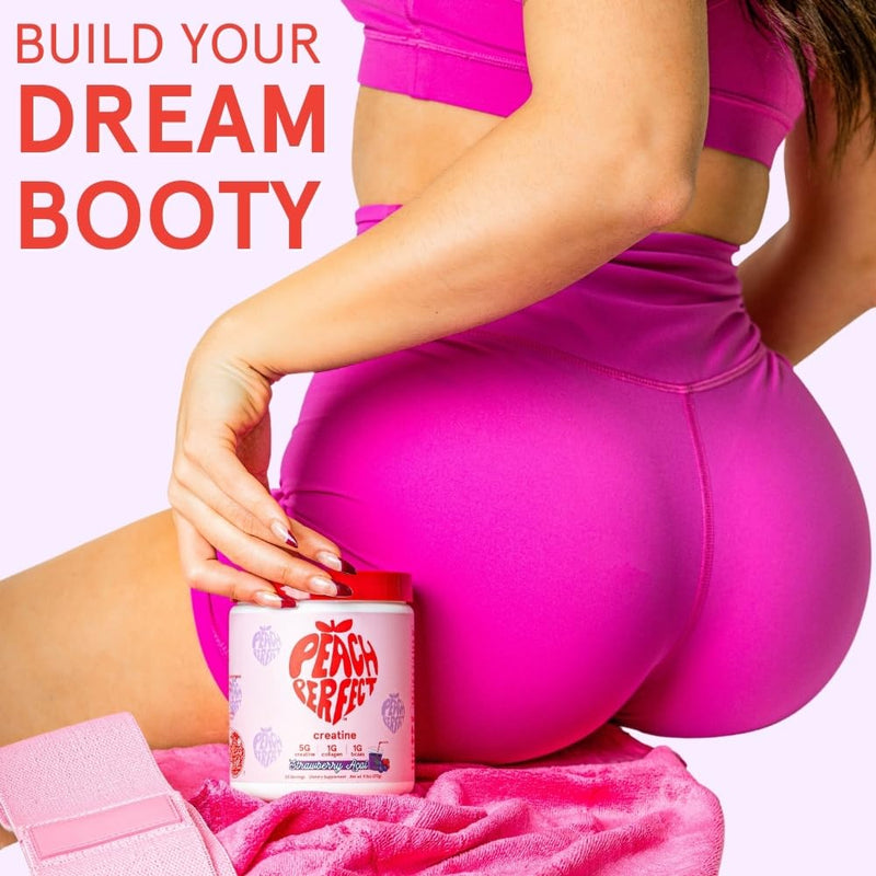 [Australia] - Creatine for Women Booty Gain, Muscle Builder, Energy Boost, Pink Lemonade, Cognition Aid | Collagen, BCAA, Lean Muscle, Vegan Monohydrate Micronized Powder, Alt Creapure,30 Ser 9.6 Ounce (Pack of 1) 
