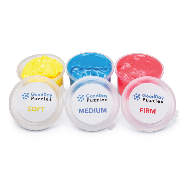 [Australia] - Therapy Putty by GoodDay Puzzles, 3 Piece Set, Stress Relief, Strength, Occupational Therapy Toys, Fine Motor Games for Seniors with Dementia/Alzheimer's, Quiet Rehab Fidget for Older Adults 