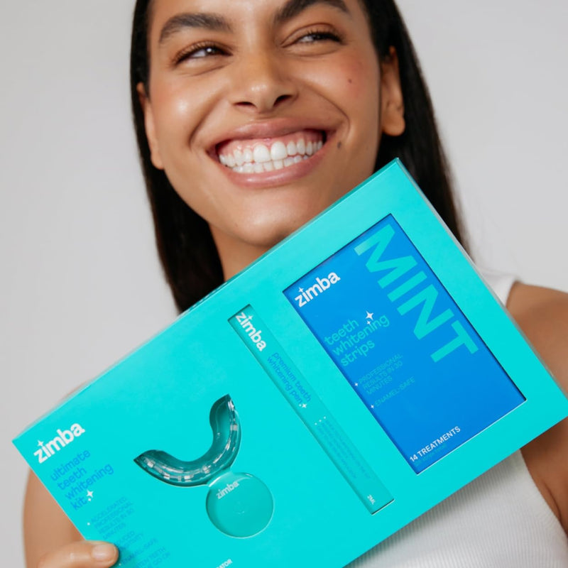 [Australia] - New Zimba Ultimate Whitening Kit | Cordless LED Accelerator Light, Whitening Strips, and Whitenig Pen 0.33 Fl Oz (Pack of 3) 