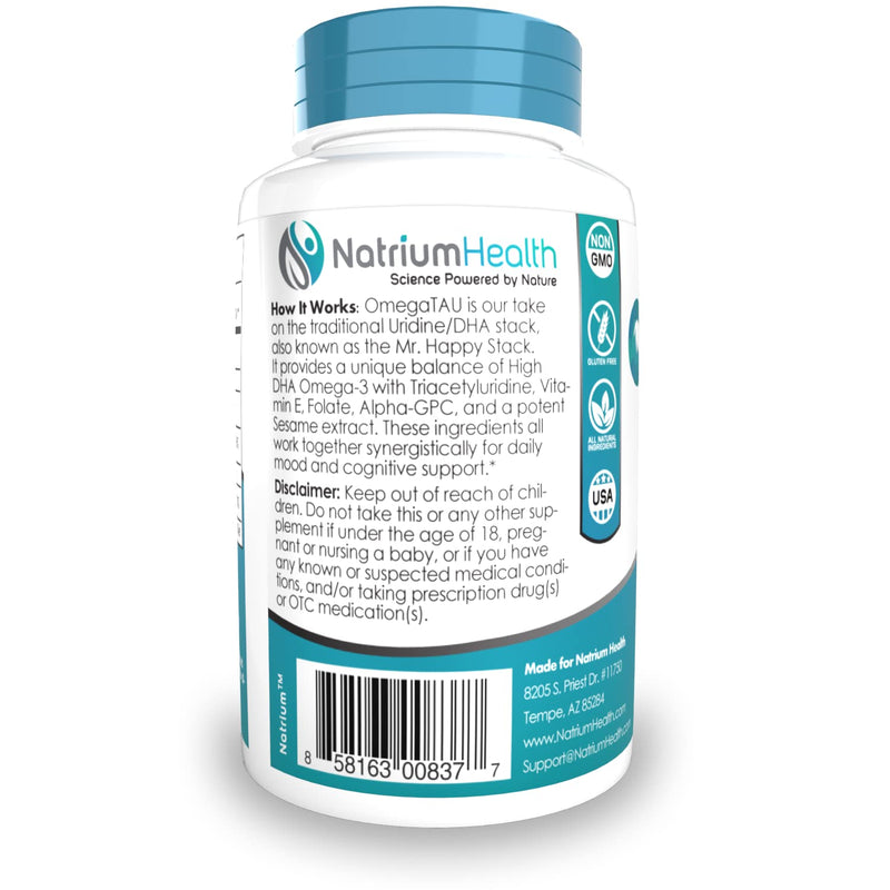 [Australia] - Nootropics Depot OmegaTAU Capsules | Enhanced Uridine + DHA 60 Count (Pack of 1) 