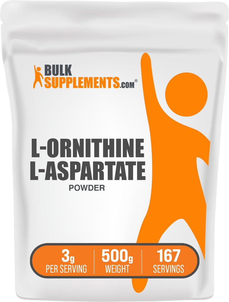 BulkSupplements.com L-Ornithine L-Aspartate Powder - Ornithine Supplement, Ornithine Powder - Amino Acid Supplement, Gluten Free, 3g per Serving, 500g (1.1 lbs) (Pack of 1) 167 Servings (Pack of 1)