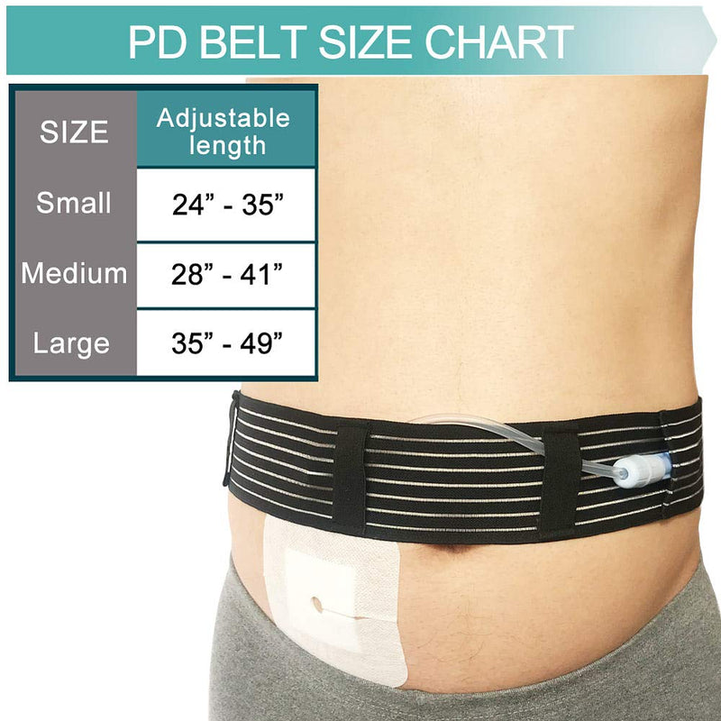 [Australia] - Breathable Peritoneal Dialysis Belt Stretch G/Peg Feeding Tube Holder PD Catheter Covers Bag Drainage Abdominal Fixation Medical Nursing Supplies, Medium(28-41 Inch) Black Medium(28-41 Inch) 