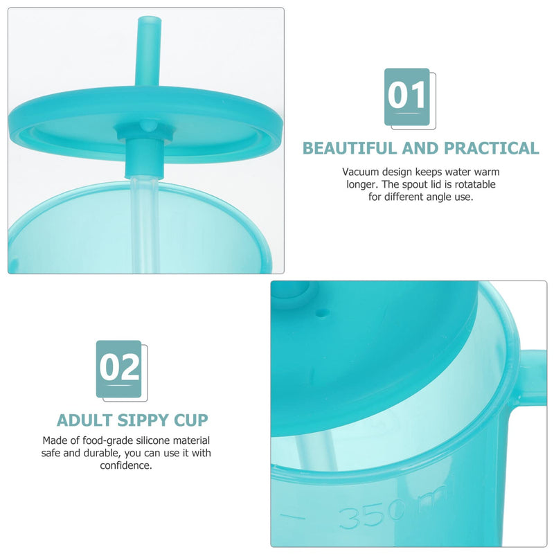 [Australia] - Beaupretty Elderly Sippy Cup Spill Proof Adult Drinking Cup with 2 Handles Anti-Choking for Seniors Mobility and Daily Living Aid 