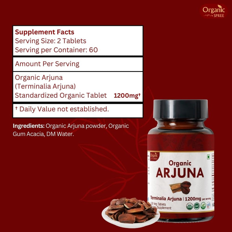[Australia] - Arjuna 120 Tablets ‚Äì USDA Organic Terminalia Arjuna Supplement ‚Äì Supports Heart & Cardiovascular Health* 1 