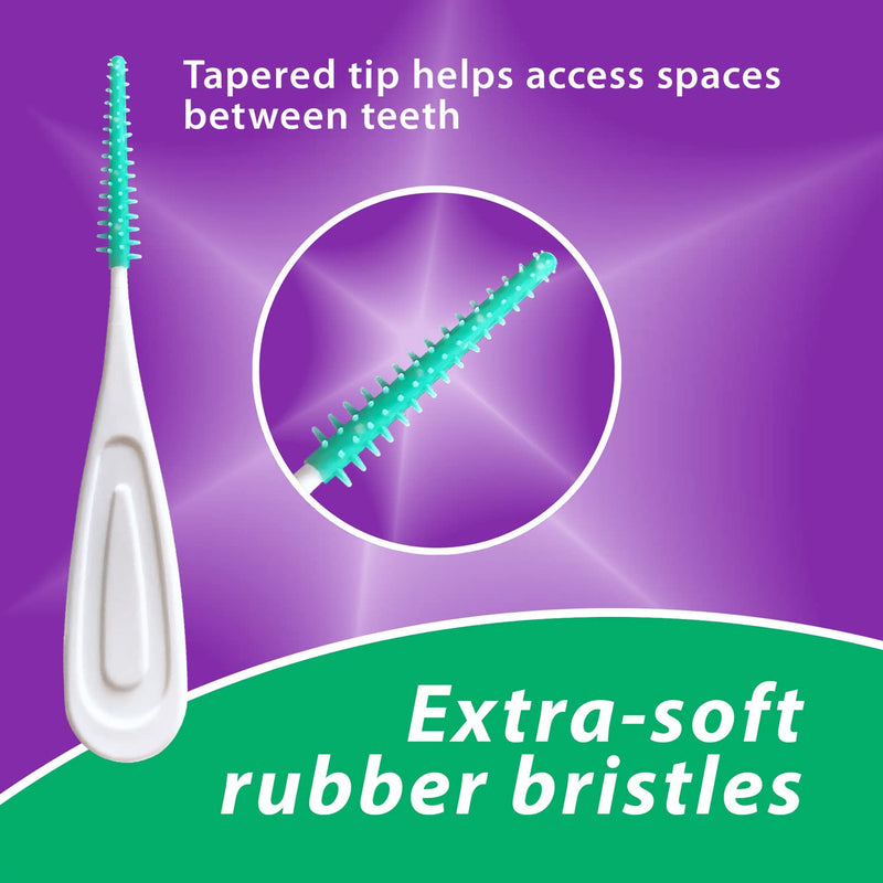 [Australia] - BrightWorks Mint Dental Picks, with Extra Soft Rubber Bristles and Flexible Tip, Clean Gently and Effectively Between Teeth, Travel Case Included, 3 Packs (64 Per Pack) [192 Total Picks] 