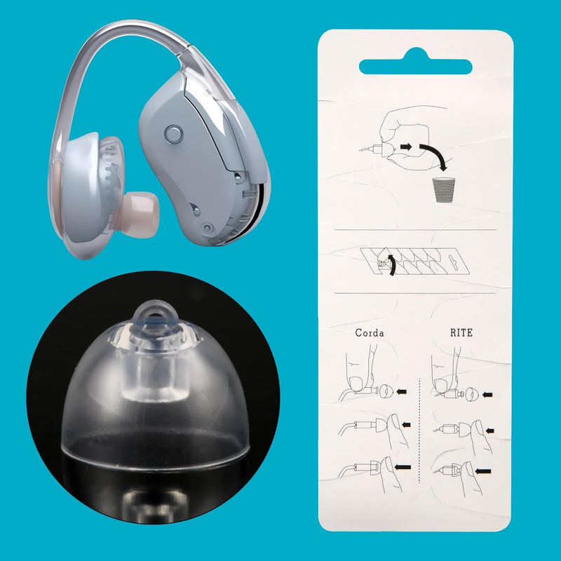10mm Hearing Aid Domes for Oticon, 2 Pack/20pcs Universal Silicone Replacement Hearing Aid Domes