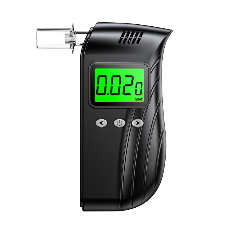 [Australia] - Breathalyzer | Professional-Grade Accuracy Breathalyzers for Alcohol with Used Records | Portable Alcohol Tester for Personal & Professional Use with Easy USB Charging(10 Mouthpieces) Deep Black 